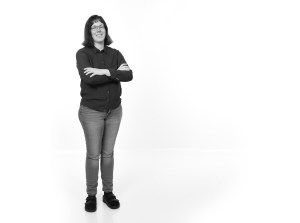 Lena Petersson. Högupplöst bild. Svartvit. Foto: Per-Åke Roos, Rapps Foto.